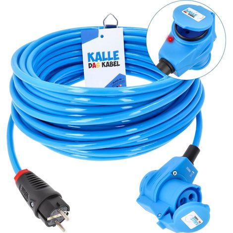 Kalle LEDapter 230V 16A 2,5mm² Winkel Extreme Blau IP44 5 Meter