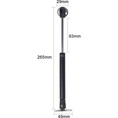 Set di 2 molle a gas 150 N - Cerniere per ante di mobili - A molla - Barra di supporto per mobili da cucina - Pressione 200 N (Nero 150 N) (1/4)
