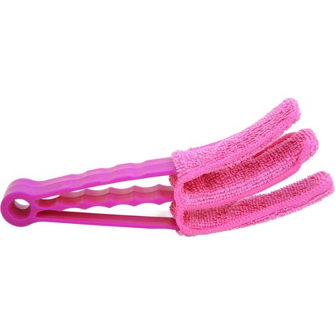 Chiffon de nettoyage multi-usages en microfibre pour grilles d'aération de voiture, rideaux, volets, ventilateurs, rose rouge (1/5)