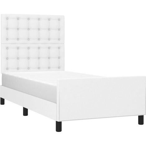 Cadre de lit sans matelas blanc 90x200 cm similicuir vidaXL (1/5)