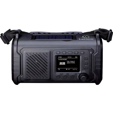 Lenco PDR-055BK Radio a batteria DAB+, FM Bluetooth, DAB+, Radio di emergenza, FM, USB Manovella, torcia elettrica , Fu (1/5)