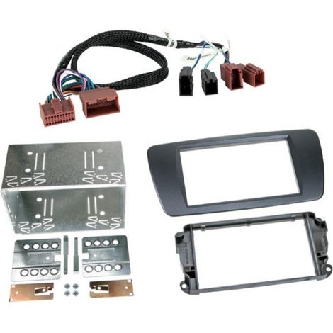 Kit Facade Autoradio KA255HA compatible avec Seat Ibiza 12-15 Gris Galway Avec rallonge A1Bo