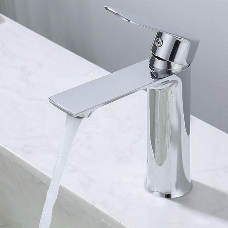 Mitigeur Lavabo Robinet Salle de Bain Mitigeur Vasque Robinet Lave Main Robinetterie Acier inoxydable (1/5)