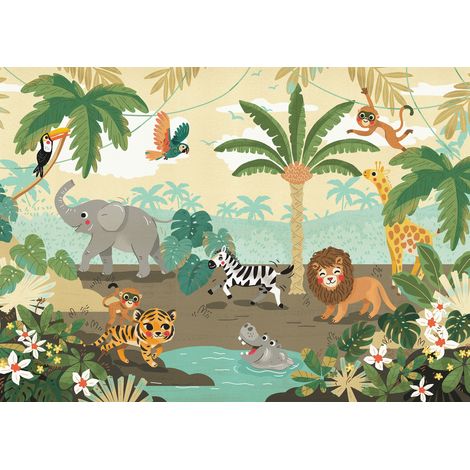 Papier peint panoramique enfant,modern Baby Safari (1/4)