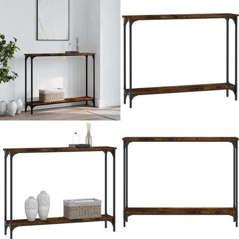 Konsolentisch Räuchereiche 100x22,5x75 cm Holzwerkstoff - Konsolentisch - Wohnraumgestaltung - Sideboard - Flurtisch - Regal - Home & Living (1/5)