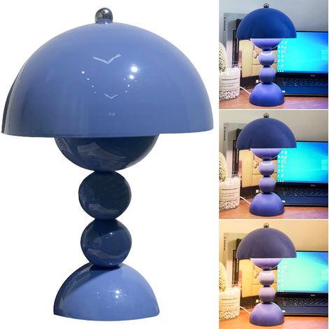 Lampe de table LED, lampe de table champignon à intensité variable, lumière d'ambiance décorative, 3 températures de couleur, bleu ciel