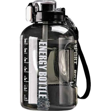 XunRui 3,8 Liter (85 oz) Glas-Wasserflasche mit Zeitmarkierungen und auslaufsicherer Sportflasche. (1/5)