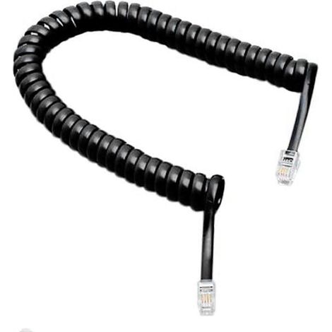 Câble d'extension téléphonique spiralé noir de 1,74 m (5,7 pi) (1/5)
