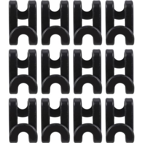 de Design Antidérapant et Bords Lisses S Abs Noir en 12pcs Gain de Place pour pour Penderies Familiales et Dortoirs (1/5)