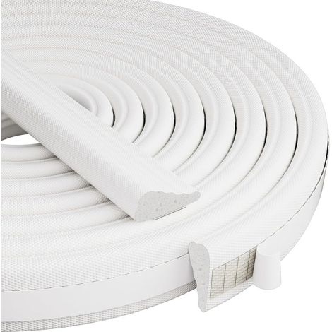 Joint d'étanchéité en mousse biseauté de 3 m pour porte d'entrée extérieure, antibruit, anti-lumière, blanc