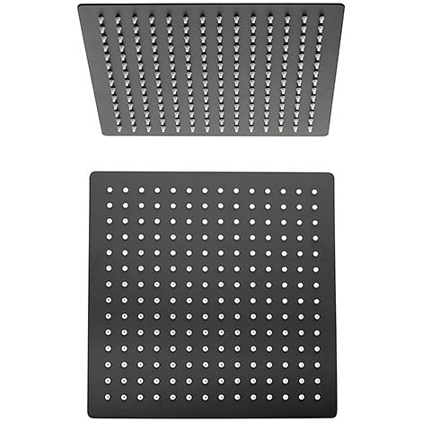 Soffione Jacuzzi Quadro in acciaio inox ultrapiatto 250x250 mm art. 1811055JAYO nero opaco (1/2)