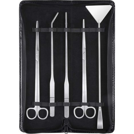 Crediri 5-in-1-Aquarium-Aquascaping-Set, Edelstahl, für Aquarien, Wasserpflanzen, Werkzeuge, Pinzette, Schere, Spatel