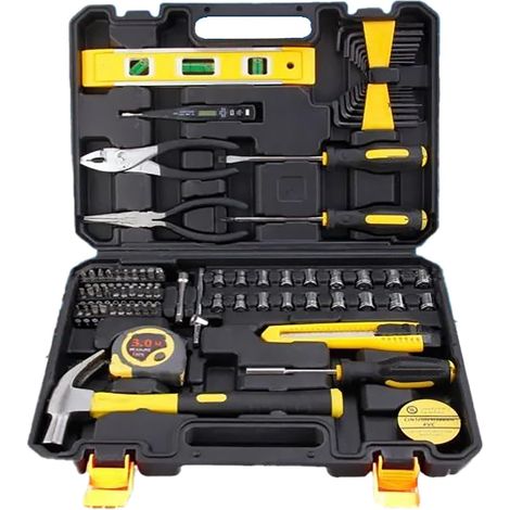 Boite a Outils,78 PCS Kit d'Outils De Réparation Pour La Maison,Kit d'Outils Ménagers,Kit d'Outils 78 Pièces,Kit d'Outils En Métal,Kit d'Outils Avec Boîte à Outils,Pour Les Réparations à Domicile
