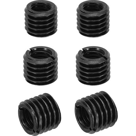 Adaptateurs de Filetage, Manchon Réducteur d'Écrou, 6 Pièces M12xm8x10mm, Écrou d'Insertion de Réparation Mâle à Femelle, Réducteur de Vis en Métal, Noir (1/5)