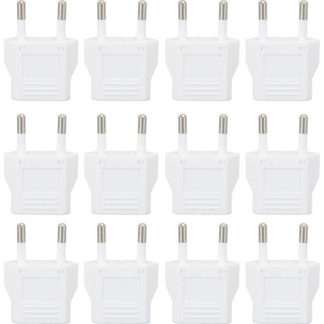 Lot de 12 adaptateurs de prise européenne pour voyage, boîtier en polycarbonate, convertisseur de prise européenne 110-250 V (1/4)