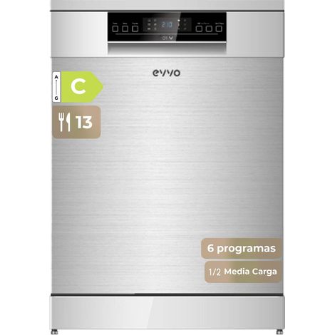 Lavavajillas EVVO D1YX, 60cm, 13 Servicios, Apertura Automática, media carga