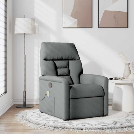 Maison Exclusive - Massage-Relaxsessel, Stoff, Dunkelgrau (1/5)