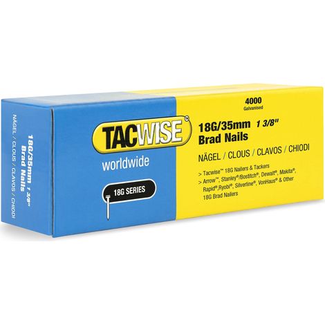 Tacwise 1713 Chiodi Brad Galvanizzati Tipo 18G / 35 mm, Confezione da 4000 (1/4)