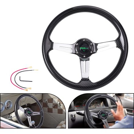 14-inch Acrylic Steering Wheel (345mm) for Car Modification - Racing Steering Wheel - Acrylic - Forged Texture (1/4)