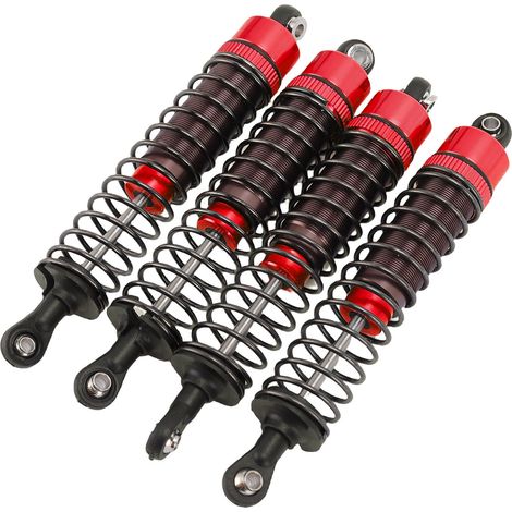 Amortisseur hydraulique RC à l'échelle 1/10, 95 mm, en alliage d'aluminium haute résistance, rouge. (1/5)