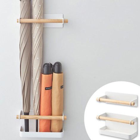 1 Set selbstklebender, wandmontierter Schirmständer, Schirmhalter, Aufbewahrungszubehör für Zuhause (1/5)