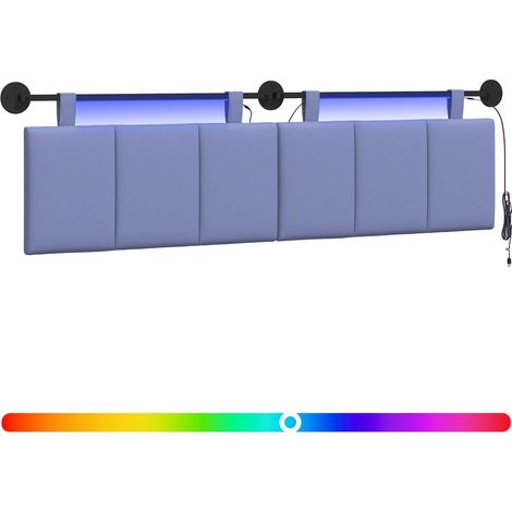 Maison Exclusive - Hängendes Kopfteil Mit LED Licht Jeans blau St (1/5)