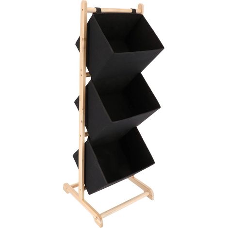 Soporte de abeto de poliéster de 3 hojas - negro natural - Tendance