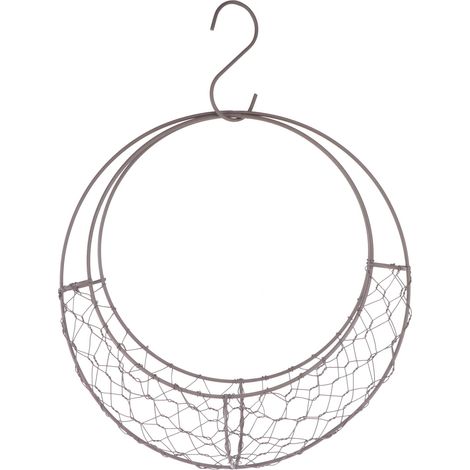 Cadre Métallique Pour Guirlande - Forme De Lune - Support Pour Plantes Grasses - Panier Suspendu Décoratif Intérieur Jardin Patio - 28x28x6 cm - 1 Pièce (1/5)