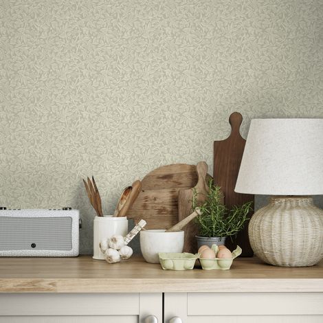 Papier peint intissé Laura Ashley Nutgrove Stone grey 1005 x 52cm Beige grisé (1/5)