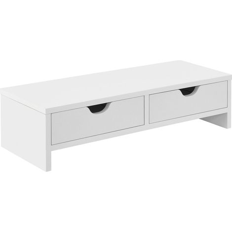 Elevador de monitor con 2 cajones 50 x 18 x 13 cm blanco 030008216