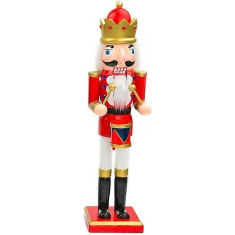 Casse-noisettes rouge et blanc, figurine de soldat en bois, jouet, décorations de Noël - 3 (1/5)