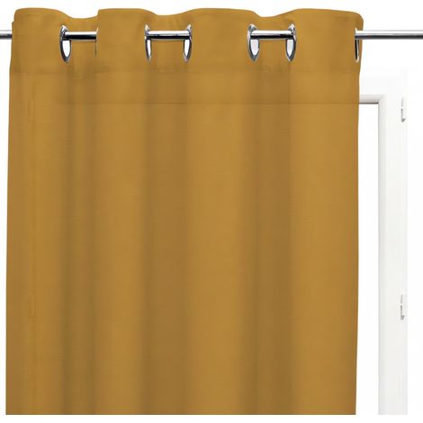 Voile à oeillets en coton 135x250 cm cm PANAMA jaune, par Soleil d'Ocre (1/2)