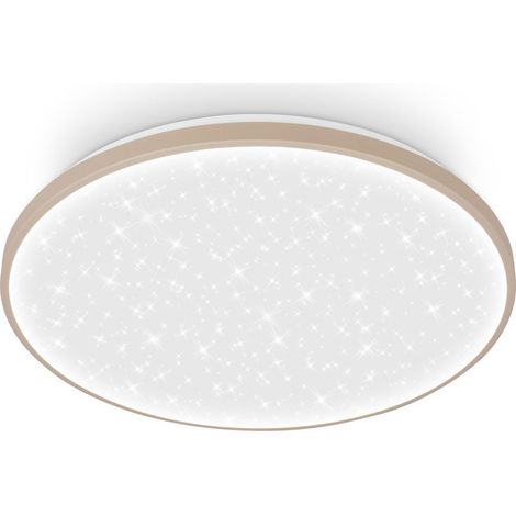 Briloner LED Deckenlampe Dimmbar Ø48x6,5 cm Rund 60W 8000lm 4000K Neutralweiß Sternenhimmel Beige - Deckenleuchte Wohnzimmer Schlafzimmer Büro (1/5)