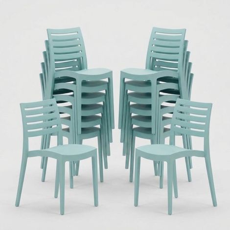 Stock 24 Sillas De Polipropileno Restaurantes Firenze Grand Soleil - Verde oscuro (1/5)