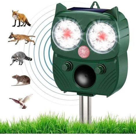Répulsif Chat Exterieur, Ultrason Chat, Repulsif Chien, Charge Solaire,Chargement USB Prévenir Les Chiens et Les Chats, Les Oiseaux, pour Jardins, Champs, Pépinières, Etanche IP64 (1/4)