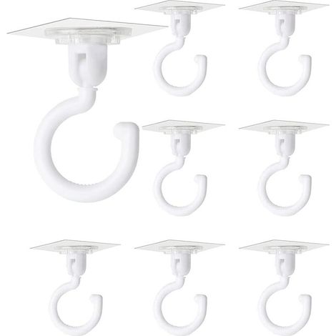 8 transparente, selbstklebende Haken, 360° drehbar, starke Klebehaken für Decke und Wand, kein Bohren erforderlich – ideal fürs Badezimmer (1/3)