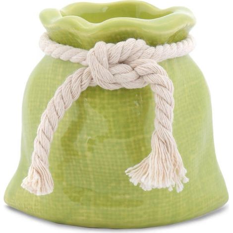 Borsa a forma di vaso in ceramica verde