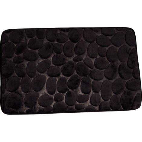 Alfombra de baño microfibra PEBBLE 40x60cm Negro MSV