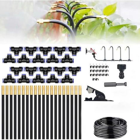 Brumisateur Terrasse Exterieur,Système de Brumisation,Kit d’Irrigation Système de Brumisateur Extérieur 20M,Kit de Tuyau Brumisateur par Brume (1/5)