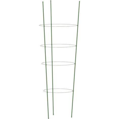 Set di 5 supporti per piante da giardino 30 x 90 cm struttura robusta per uso esterno in acciaio verde 020046629
