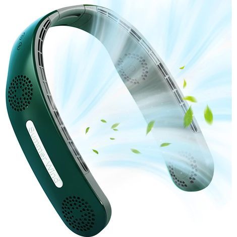 Ventilador de cuello, ventilador sin aspas, ventilador de cuello portátil, ventilador personal recargable, ventilador deportivo para uso en interiores, exteriores y en el hogar. (1/5)