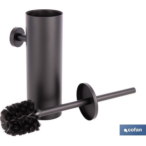 Porte-balai WC mural en acier noir mat, Gamme Ribeira, 9,1 x 12,9 x 39 cm (1/4)