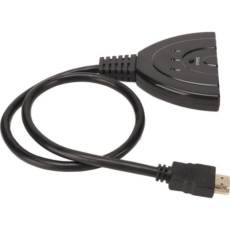 Commutateur d'interface multimédia HD à 3 ports (3 entrées, 1 sortie) 3D 1080p, répartiteur d'interface multimédia HD pour TVHD, DVD, PS3 et PS4 (1/4)