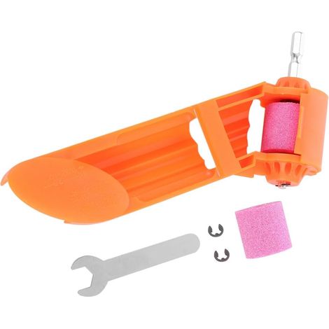 Outil de meulage de forets portable 2 sets meules corindon affûtage rapide avec accessoires de meulage pour forets hélicoïdaux et tige droite (1/5)