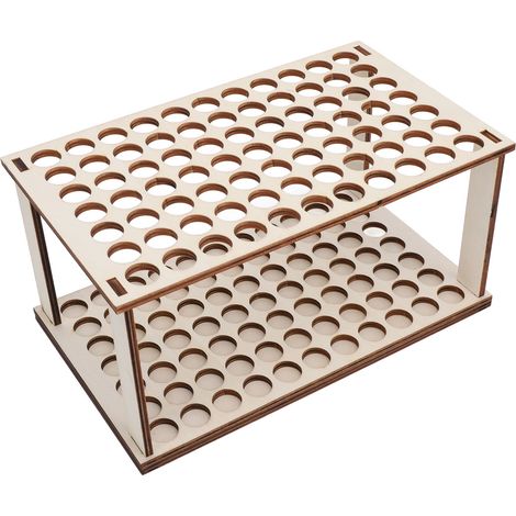 Porte-crayons multi-trous, détachable, structure en bois, gain de place, organisateur de bureau pour stylos de 1,5 cm de diamètre peut contenir jusqu'à 77 stylos. (1/5)