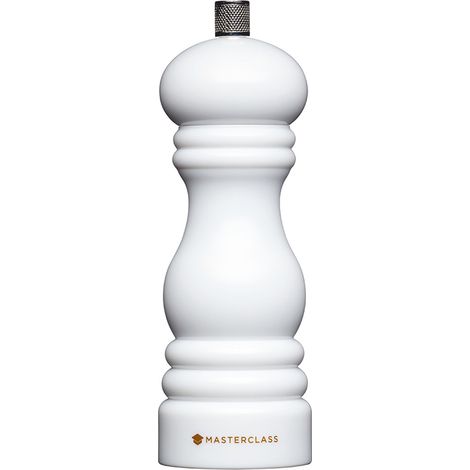 KitchenCraft MasterClass Moulin à poivre et à sel avec couvercle interchangeable, plastique, blanc, 12 cm (1/5)