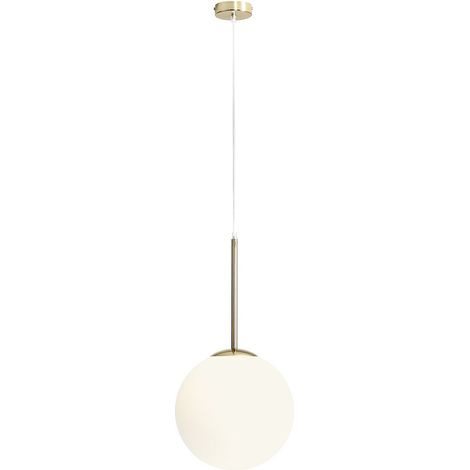 Suspension métal verre E27 H: max. 200 cm en or blanc abat-jour boule ronde lampe suspendue moderne