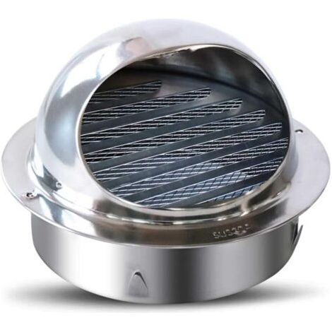 Sollbry Ahlsen Sortie d'air Murale, Sortie d'air en Acier Inoxydable Hotte Mur Exterieur Exterieur Capuchon Pare-Pluie Capuchon De Ventilation Spherique Couvercle De Ventilation Cuisine 150mm (1/5)