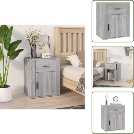 Nachttisch Grau Sonoma 50x36x60 cm Holzwerkstoff - Nachttisch - Wohnzimmer - Esszimmer - Grau - Holzmöbel (1/5)