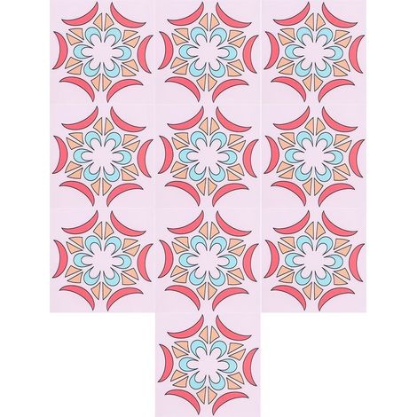 Autocollants de carrelage imperméables, 10 pièces, auto-adhésifs, décoration murale de cuisine, salle de bains, sol (Type 2) (1/5)